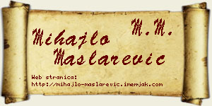 Mihajlo Maslarević vizit kartica